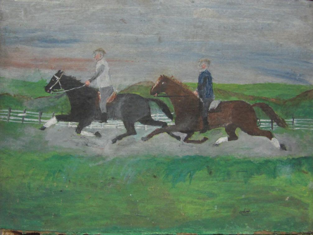 Folk Art Horse Riding Painting